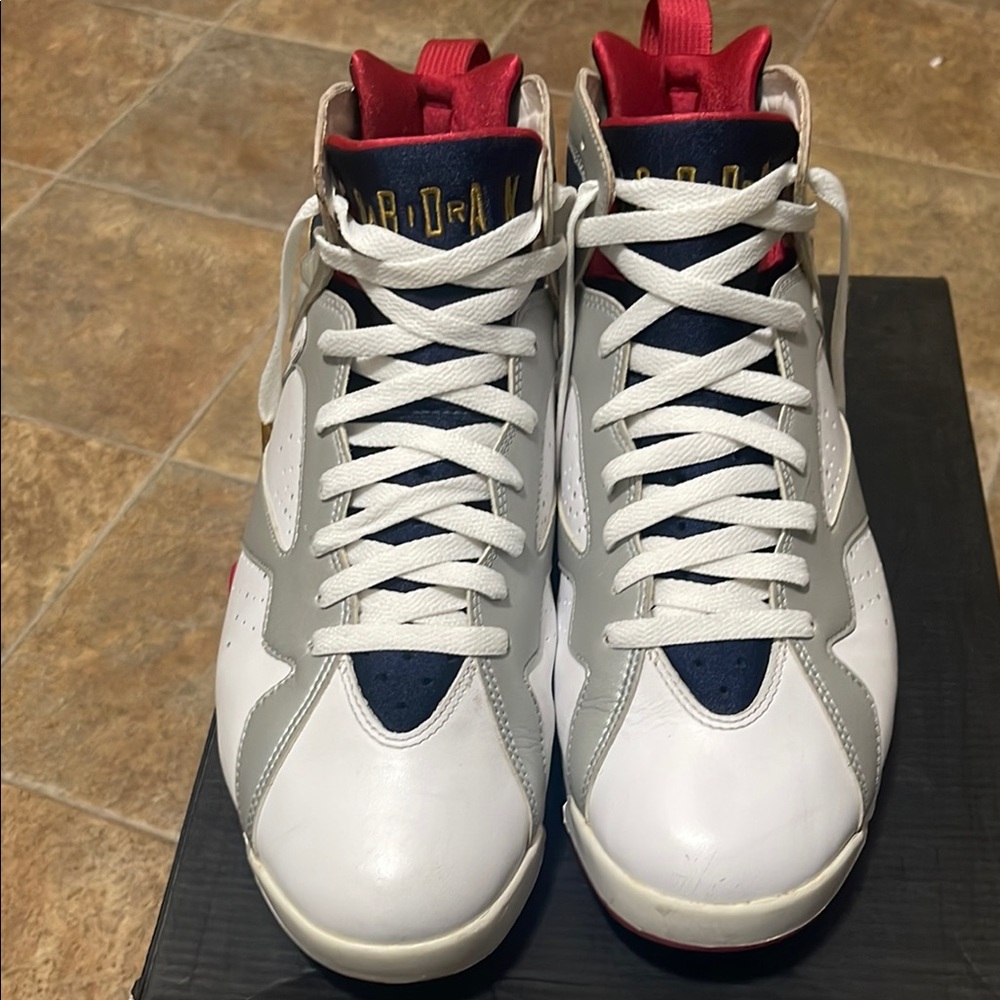Jordan Men's White, Gray, Blue and Red Sneakers
